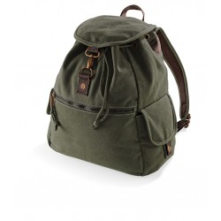 Plain Vintage canvas backpack BAG QUADRA 580 GSM