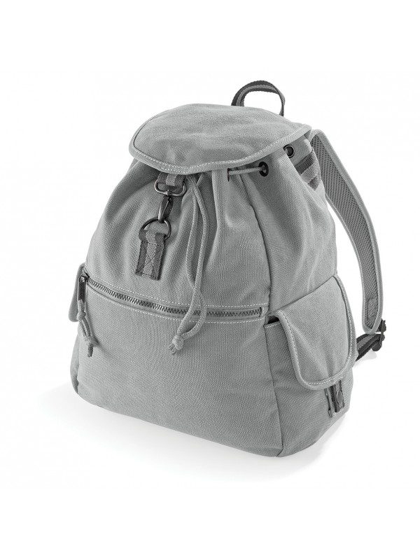 Plain Vintage canvas backpack BAG QUADRA 580 GSM