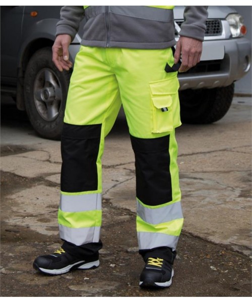 Plain SAFE-GUARD HI-VIS CARGO TROUSERS RESULT 280 GSM