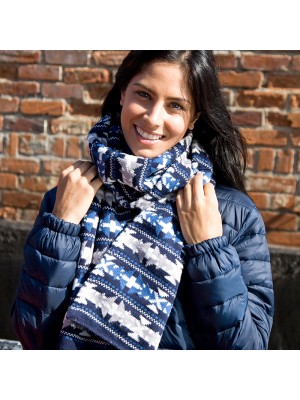 Plain Fair Isles Double Layer Jacguard Scarf RESULT WINTER ESSENTIALS