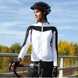 Plain LADIES BIKEWEAR LONG SLEEVE PERFORMANCE CYCLING TOP SPIRO 170 GSM