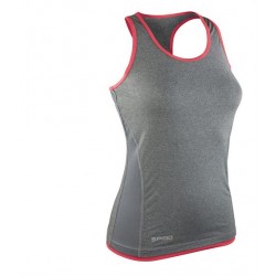 Plain LADIES STRINGER BACK MARL VEST SPIRO 170 GSM