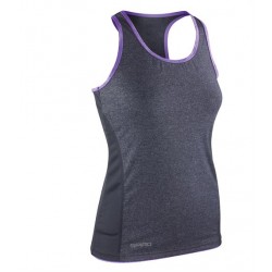 Plain LADIES STRINGER BACK MARL VEST SPIRO 170 GSM