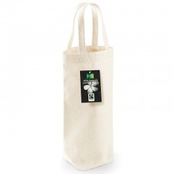 Plain Fairtrade cotton bottle bag BAG WESTFORD MILL 72 GSM