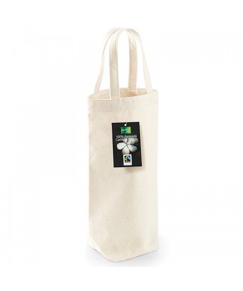 Plain Fairtrade cotton bottle bag BAG WESTFORD MILL 72 GSM