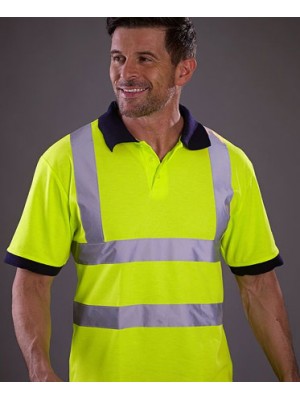 YOKO Hi vis short sleeve polo 210GSM