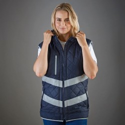 Plain Hi-vis Kensington hooded gilet Yoko 340 GSM