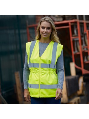 Plain Women's hi-vis executive waistcoat Yoko 120 GSM