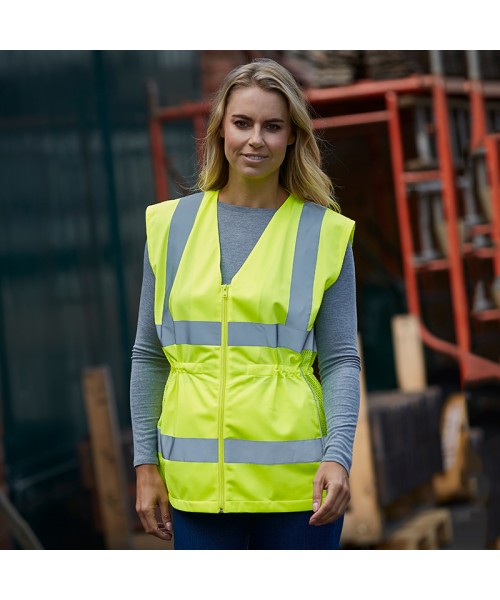 Plain Women's hi-vis executive waistcoat Yoko 120 GSM