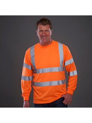 Plain Hi-vis long sleeve t-shirt Yoko 200 GSM