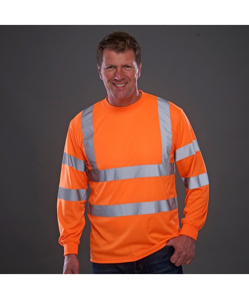 Plain Hi-vis long sleeve t-shirt Yoko 200 GSM