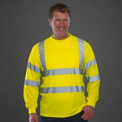 Plain Hi-vis long sleeve t-shirt Yoko 200 GSM