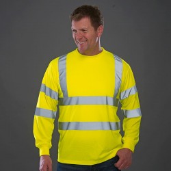 Plain Hi-vis long sleeve t-shirt Yoko 200 GSM