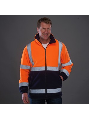 Plain Hi vis heavyweight fleece jacket Yoko 380 GSM