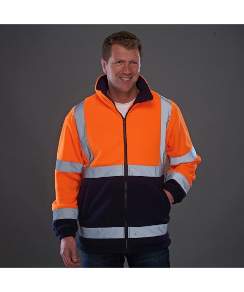 Plain Hi vis heavyweight fleece jacket Yoko 380 GSM