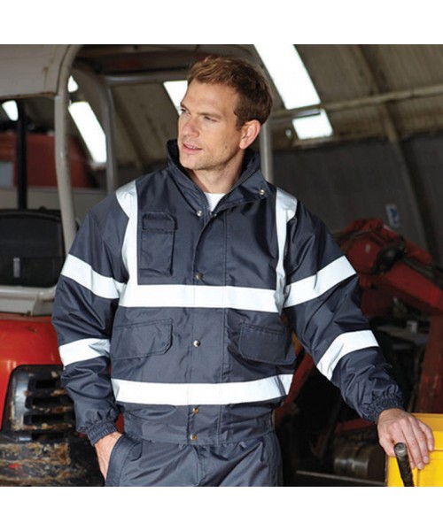 Plain Hi vis classic bomber jacket Yoko 300D Outer fabric. Padding 190gsm