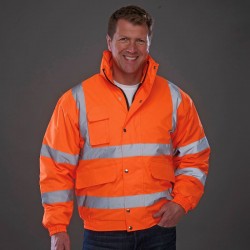 Plain Hi vis classic bomber jacket Yoko 300D Outer fabric. Padding 190gsm