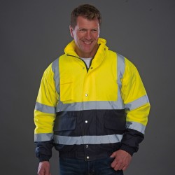 Plain Hi vis 2-tone bomber jacket Yoko 300D outer fabric, 190g padding GSM