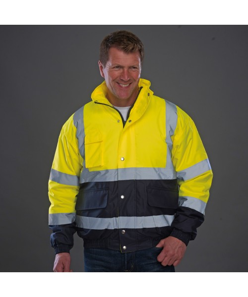 Plain Hi vis 2-tone bomber jacket Yoko 300D outer fabric, 190g padding GSM