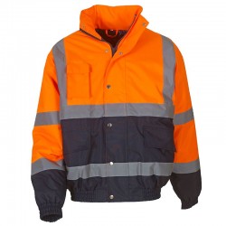 Plain Hi vis 2-tone bomber jacket Yoko 300D outer fabric, 190g padding GSM