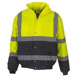 Plain Hi vis 2-tone bomber jacket Yoko 300D outer fabric, 190g padding GSM