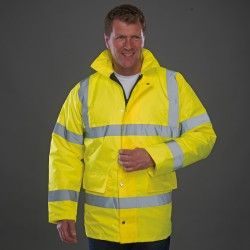 Plain Hi vis classic motorway jacket Yoko 300D outer fabric, 190g padding GSM