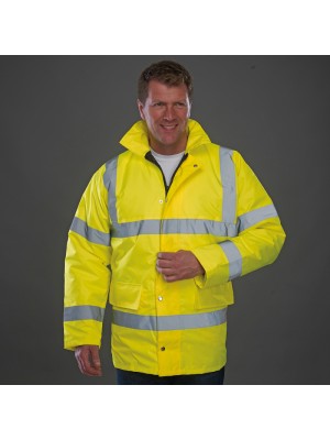 Plain Hi vis classic motorway jacket Yoko 300D outer fabric, 190g padding GSM