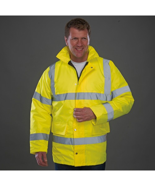 Plain Hi vis classic motorway jacket Yoko 300D outer fabric, 190g padding GSM