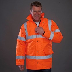 Plain Hi vis classic motorway jacket Yoko 300D outer fabric, 190g padding GSM