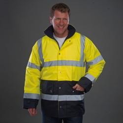 Plain Hi vis two-tone motorway jacket Yoko 300D outer fabric, 190g padding GSM