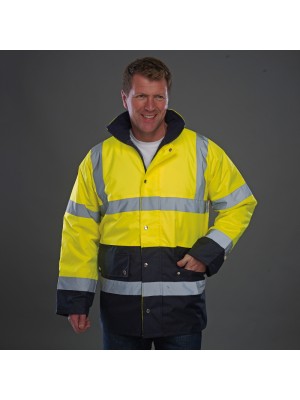 Plain Hi vis two-tone motorway jacket Yoko 300D outer fabric, 190g padding GSM