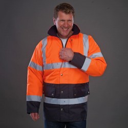 Plain Hi vis two-tone motorway jacket Yoko 300D outer fabric, 190g padding GSM