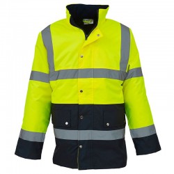 Plain Hi vis two-tone motorway jacket Yoko 300D outer fabric, 190g padding GSM