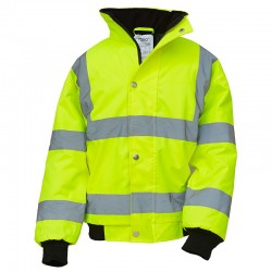 Plain Hi vis kids bomber jacket Yoko 300D Outer fabric, 190g Padding GSM