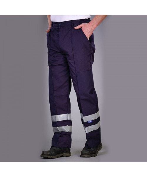 Plain Reflective polycotton ballistic trousers Yoko 245 GSM