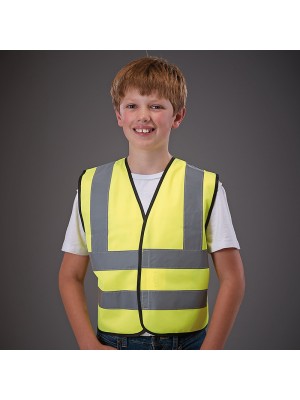 Plain Kids hi vis 2 b&b waistcoat Yoko 120 GSM