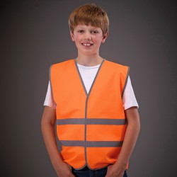 Plain Hi-vis reflective border kids waistcoat Yoko 120 GSM