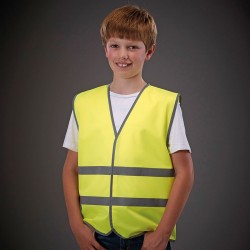 Plain Hi-vis reflective border kids waistcoat Yoko 120 GSM