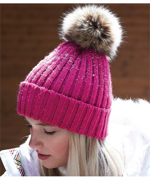 Plain FUR POM POM CHUNKY BEANIE BEECHFIELD  