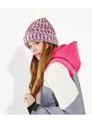 Plain TWIST-KNIT POM POM BEANIE BEECHFIELD