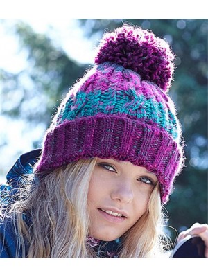 Plain CORKSCREW POM POM BEANIE BEECHFIELD