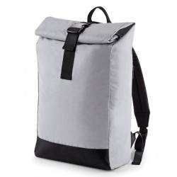 Plain REFLECTIVE ROLL-TOP BACKPACK BAG NEW BAGBASE 230 GSM