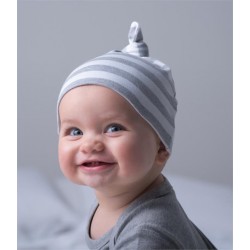 Plain BABY STRIPY KNOTTED HAT BABYBUGZ 200 GSM