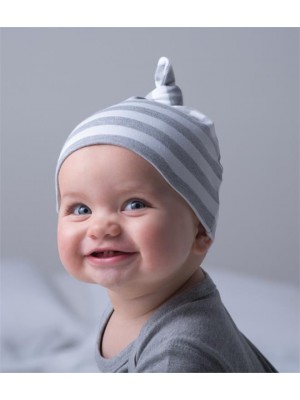 Plain BABY STRIPY KNOTTED HAT BABYBUGZ 200 GSM
