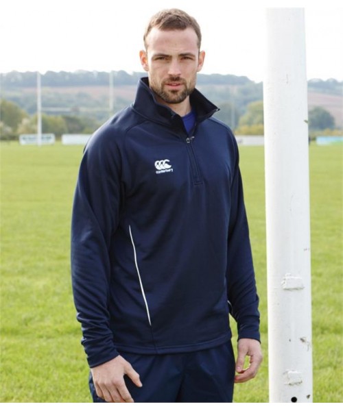 Plain TEAM 1/4 ZIP MID LAYER TRAINING TOP CANTERBURY 235 GSM