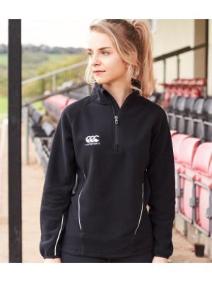 Plain LADIES TEAM ZIP NECK MICRO FLEECE CANTERBURY 200 GSM