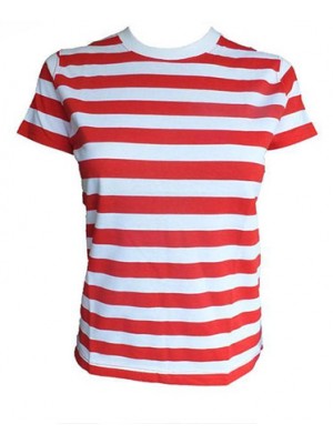 Striped T Shirt Horizontal White/Red Striped T Shirt