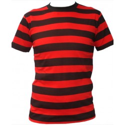 SnS Trendy Contrast Horizontal Red/Black Striped T Shirt