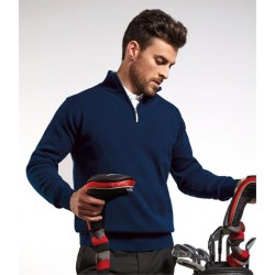 Plain GOLF ZIP NECK LAMBSWOOL SWEATER GLENMUIR