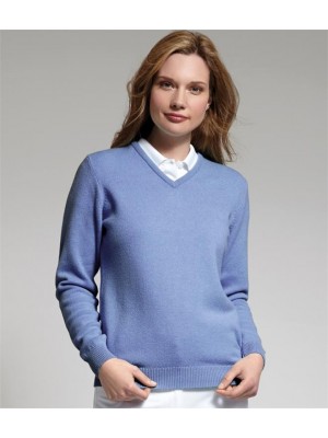 Plain GOLF LADIES V NECK LAMBSWOOL SWEATER GLENMUIR